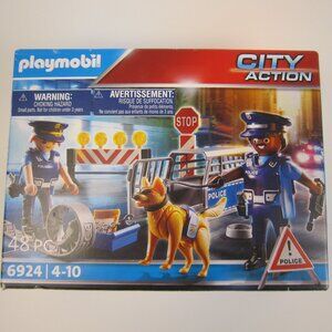 Playmobil City Action 6924 Police Roadblock 48 Piece Set Ages 4-10 - New Sealed